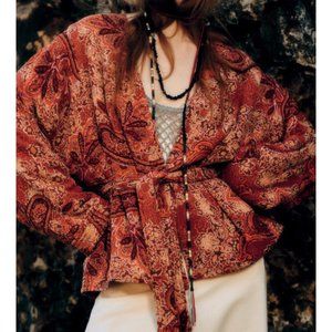 Zara Printed Puffer Jacket with belt